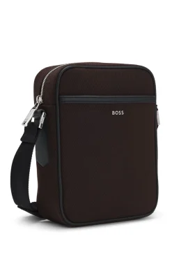 Reporter-Tasche aus Canvas mit Logo-Schriftzug