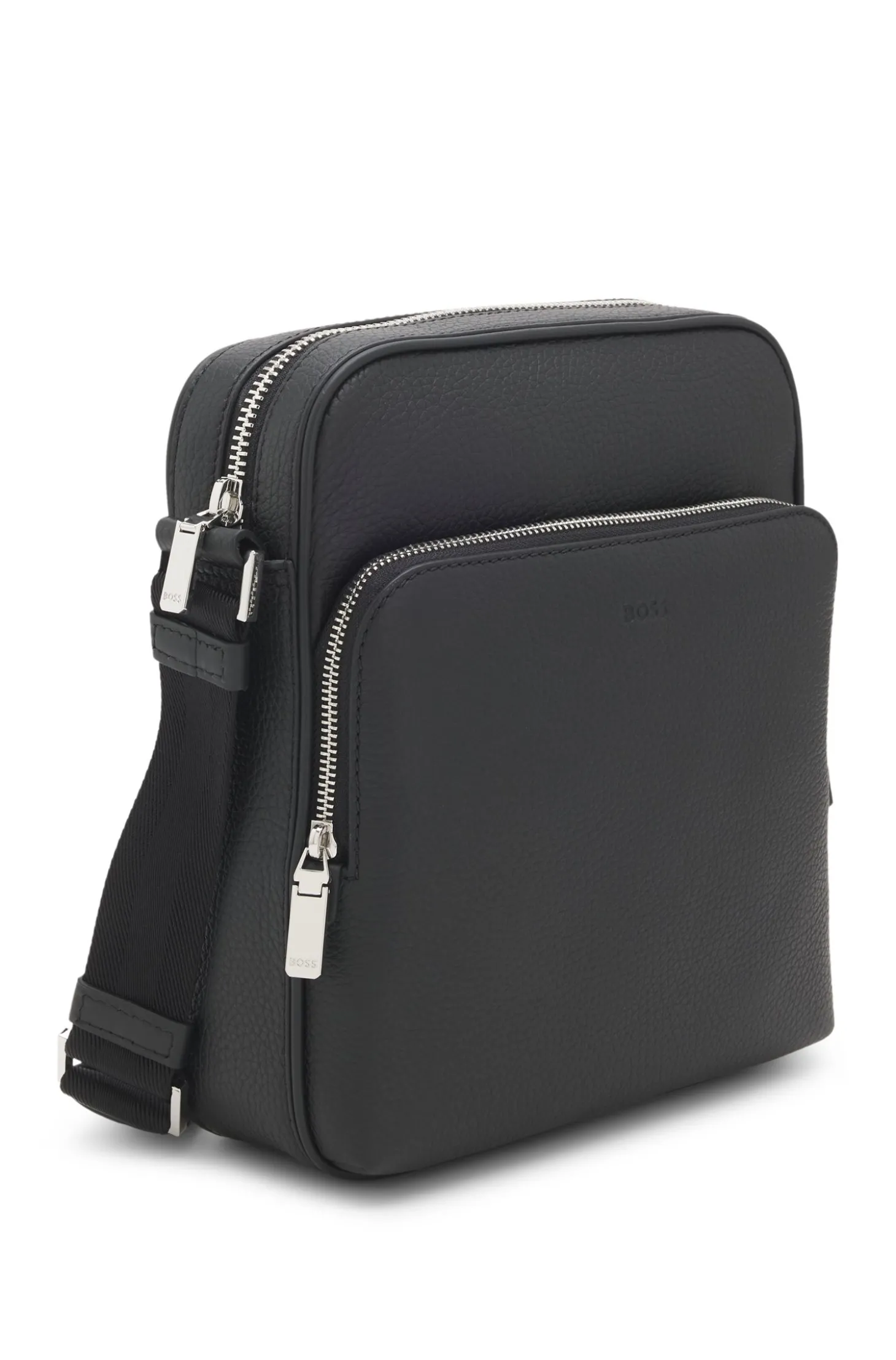 Reporter-Tasche aus natürlich genarbtem italienischem Leder