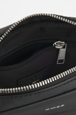 Reporter-Tasche aus recyceltem Leder mit verstellbarem Logo-Riemen