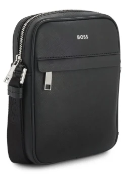Reporter-Tasche aus recyceltem Leder mit verstellbarem Logo-Riemen