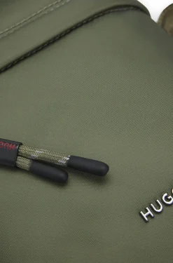 Reporter-Tasche aus Twill mit metallenem Logo-Schriftzug