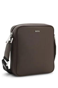 Reporter-Tasche mit silberfarbenem Logo-Schriftzug