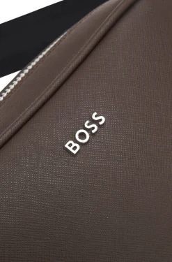 Reporter-Tasche mit silberfarbenem Logo-Schriftzug