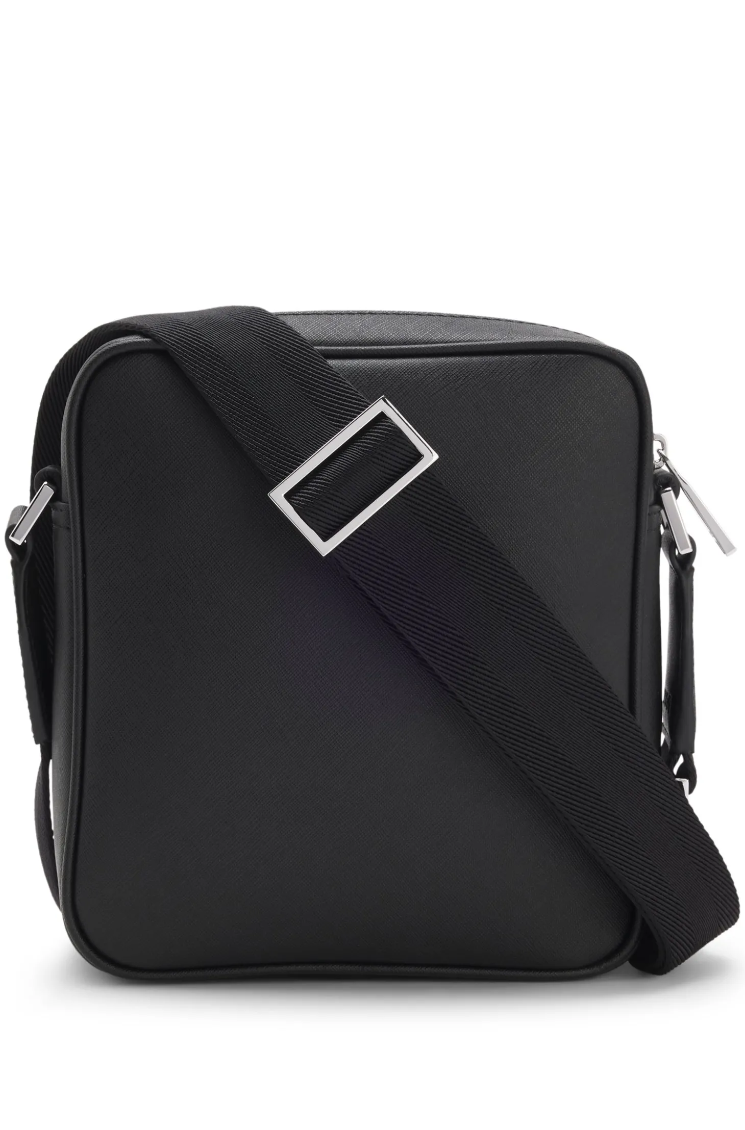 Reporter-Tasche mit silberfarbenem Logo-Schriftzug