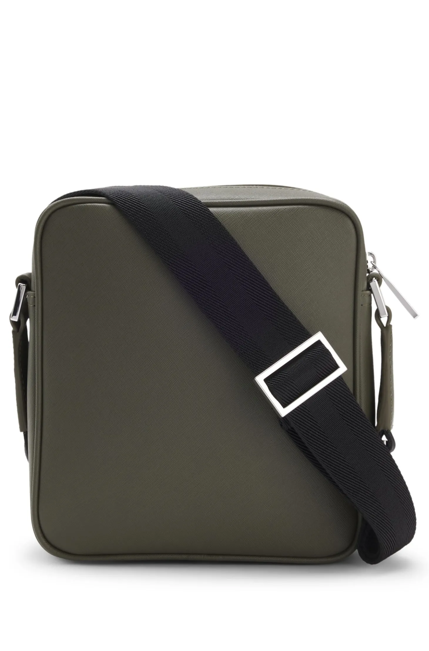 Reporter-Tasche mit silberfarbenem Logo-Schriftzug