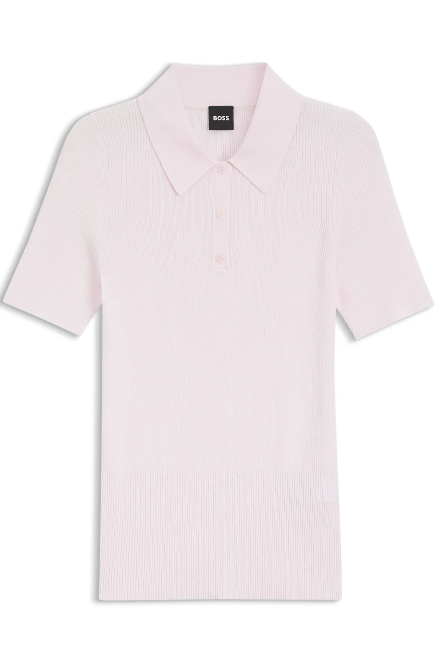 Rippenstrick-Poloshirt aus atmungsaktivem Gewebe