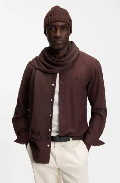 Rippstrick-Mütze aus Schurwolle mit Logo-Applikation