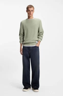 Rippstrick-Pullover aus Baumwolle