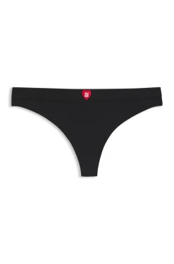 Ripp-String mit Herz-Logo und niedrigem Bund