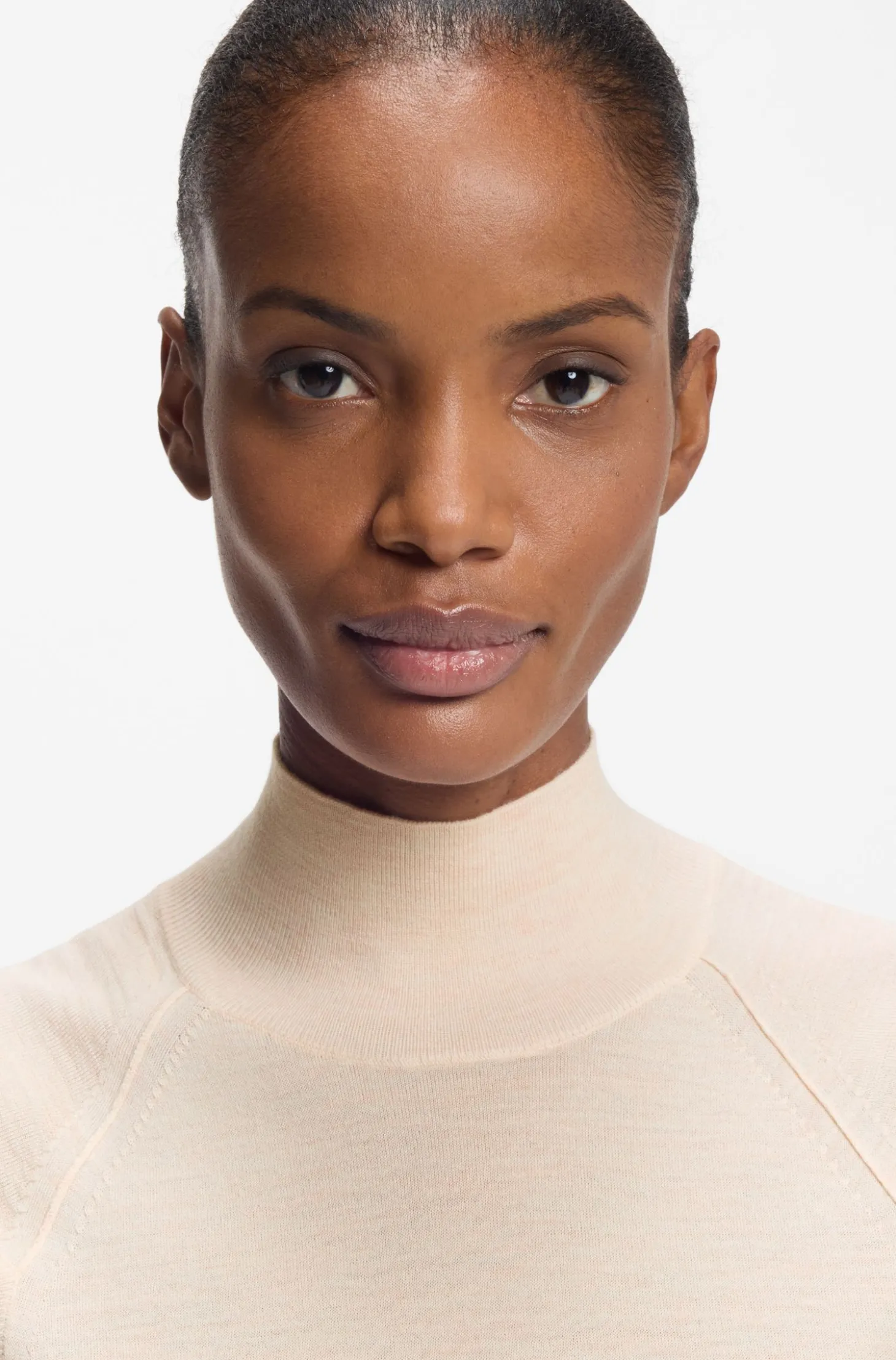Ärmelloser Pullover aus Merinowolle mit Stehkragen