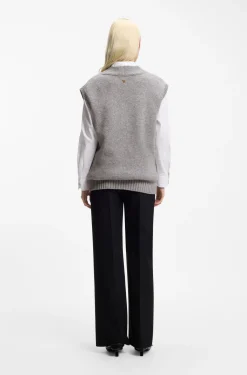 Ärmelloser Pullover aus Woll-Mix
