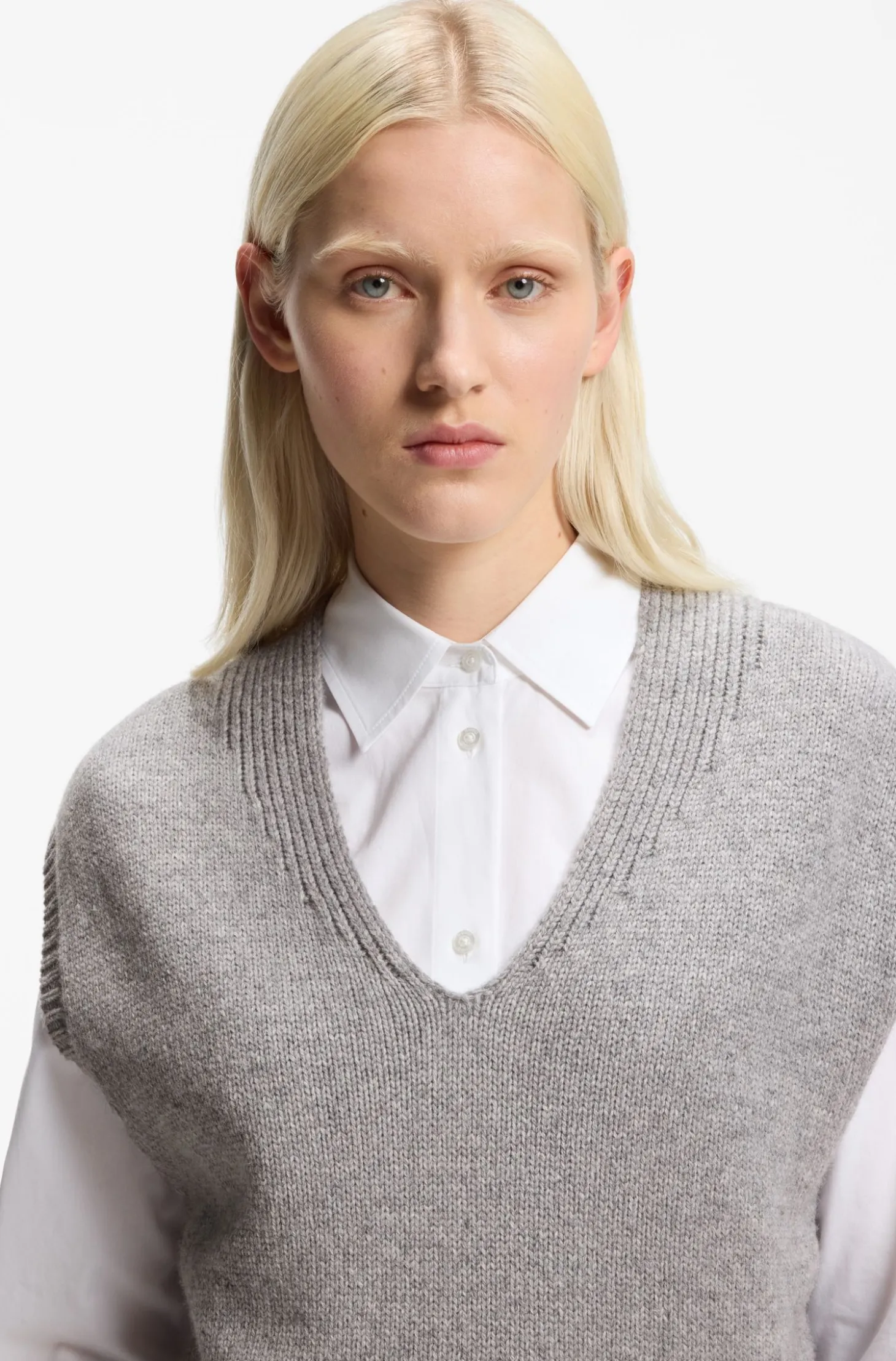 Ärmelloser Pullover aus Woll-Mix