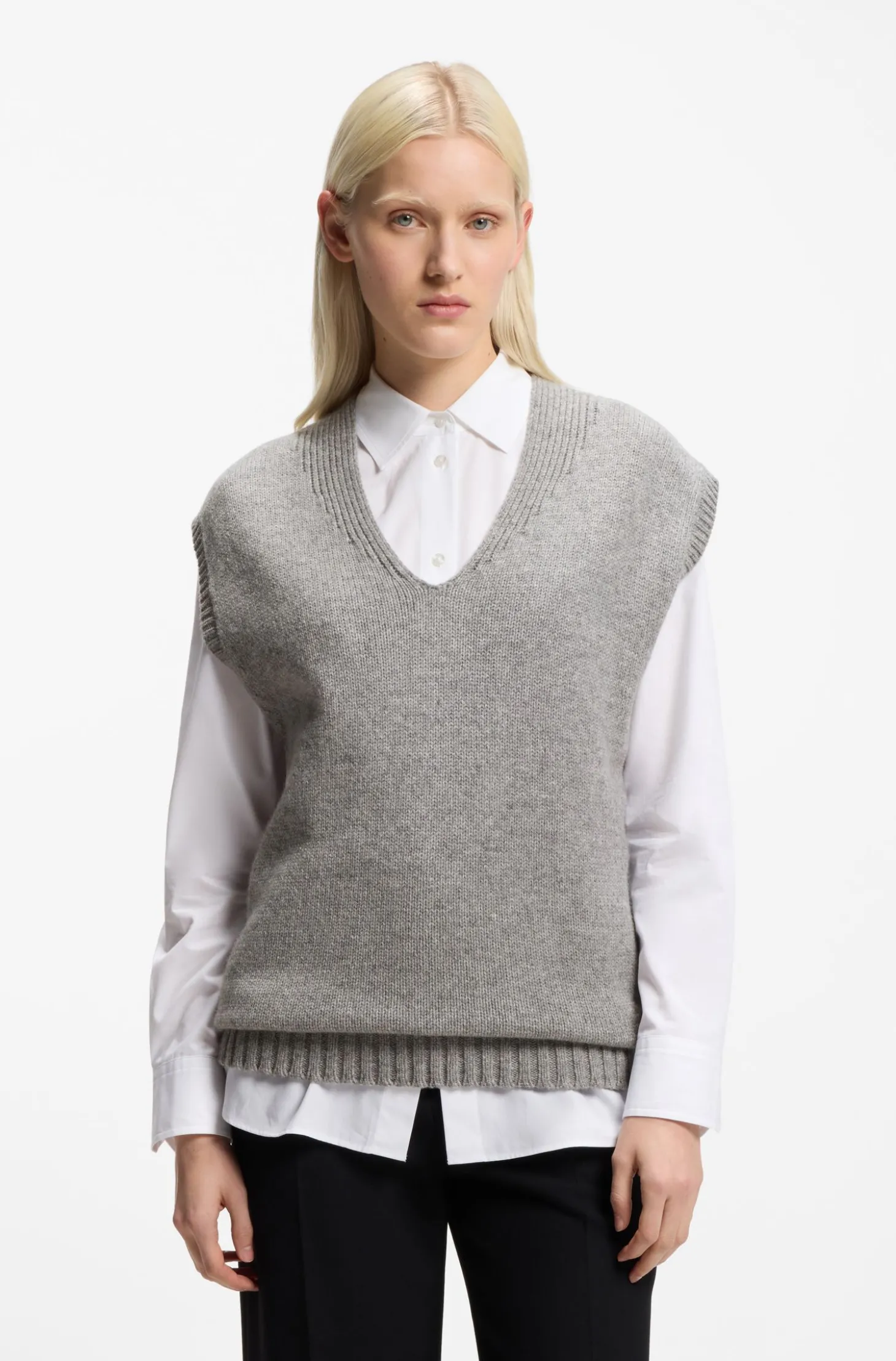 Ärmelloser Pullover aus Woll-Mix