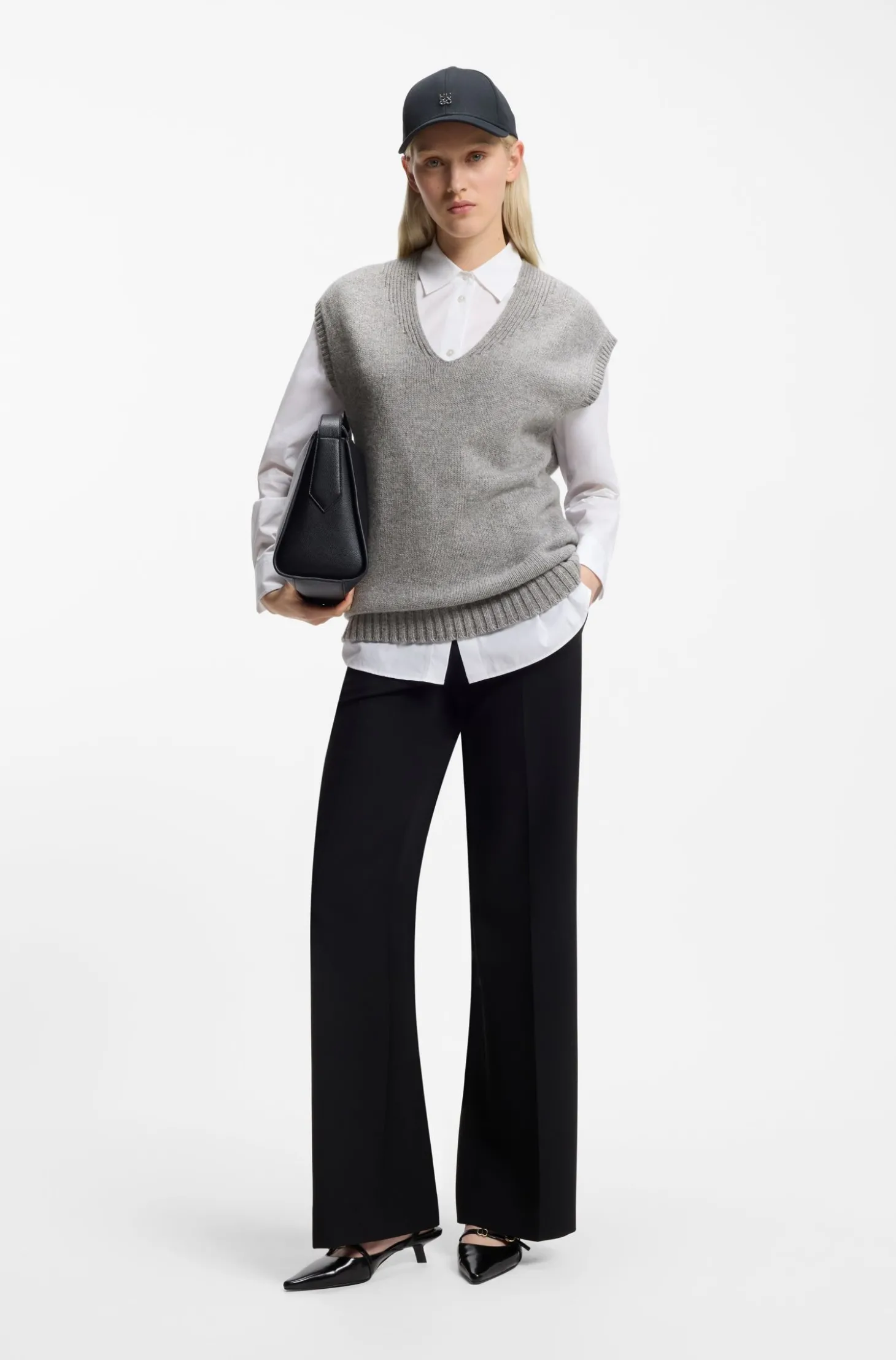 Ärmelloser Pullover aus Woll-Mix