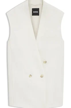 Ärmelloser relaxed-Fit Blazer aus Woll-Mix