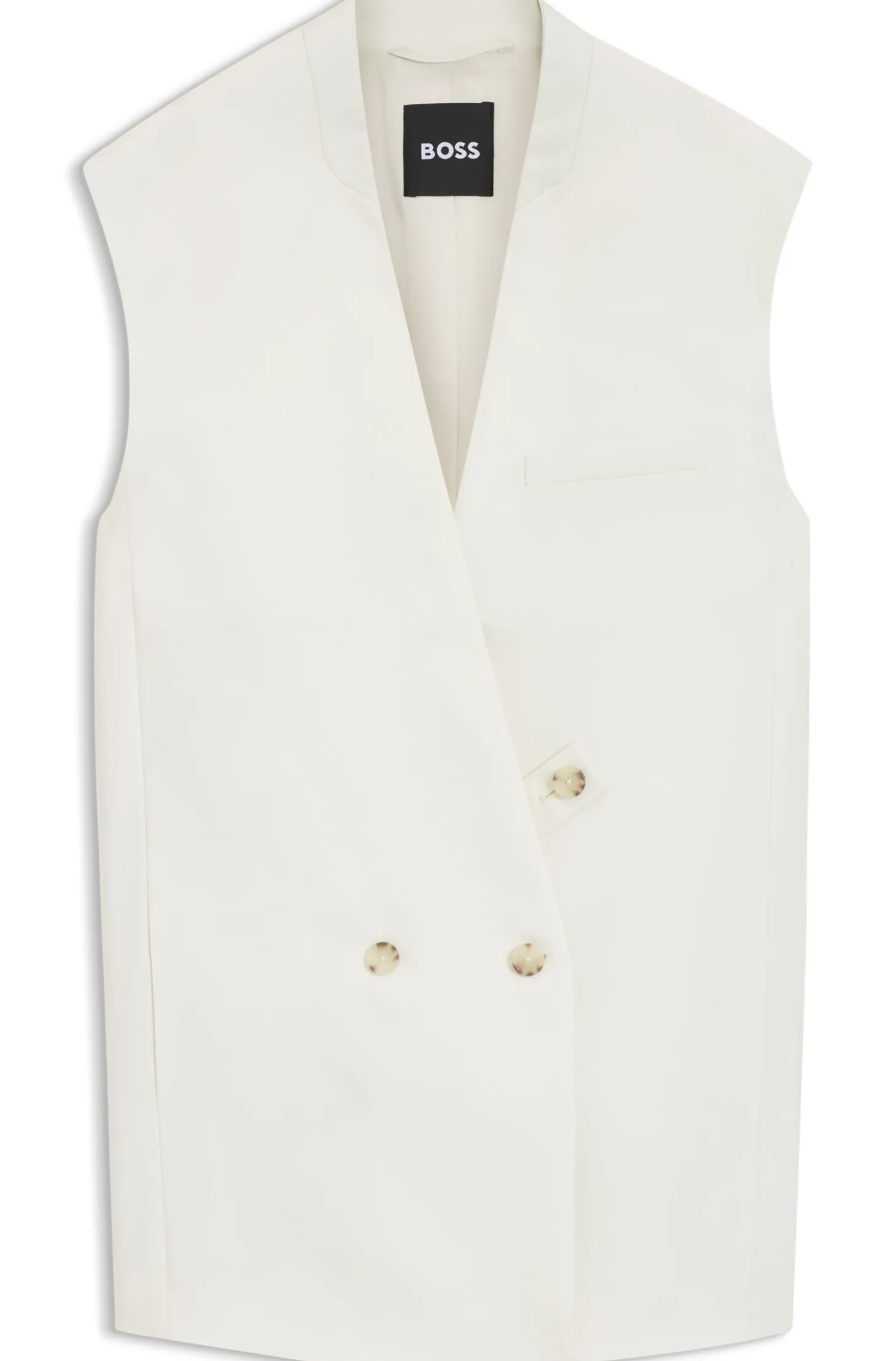 Ärmelloser relaxed-Fit Blazer aus Woll-Mix