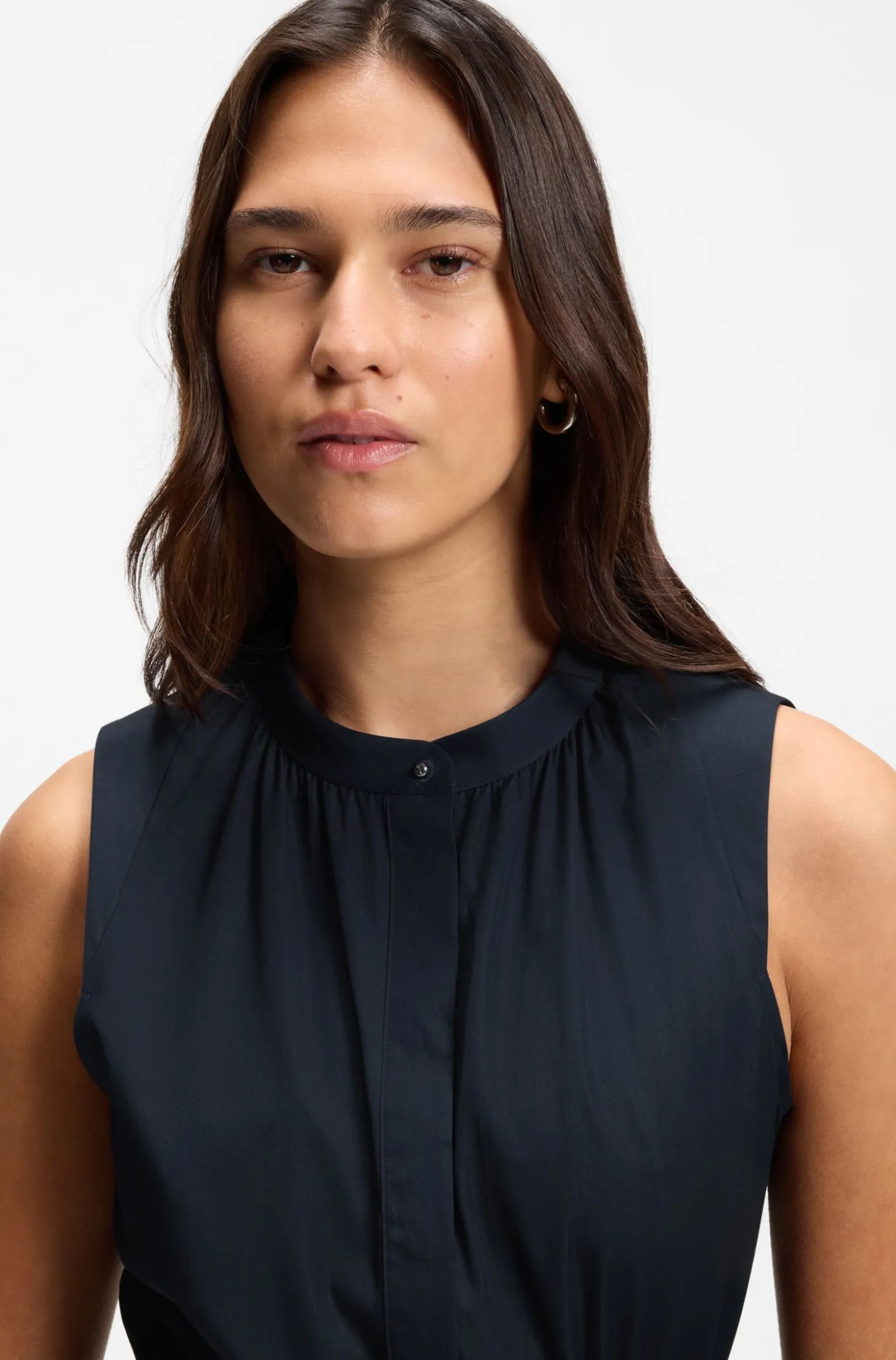 Ärmelloses Kleid aus Baumwoll-Popeline