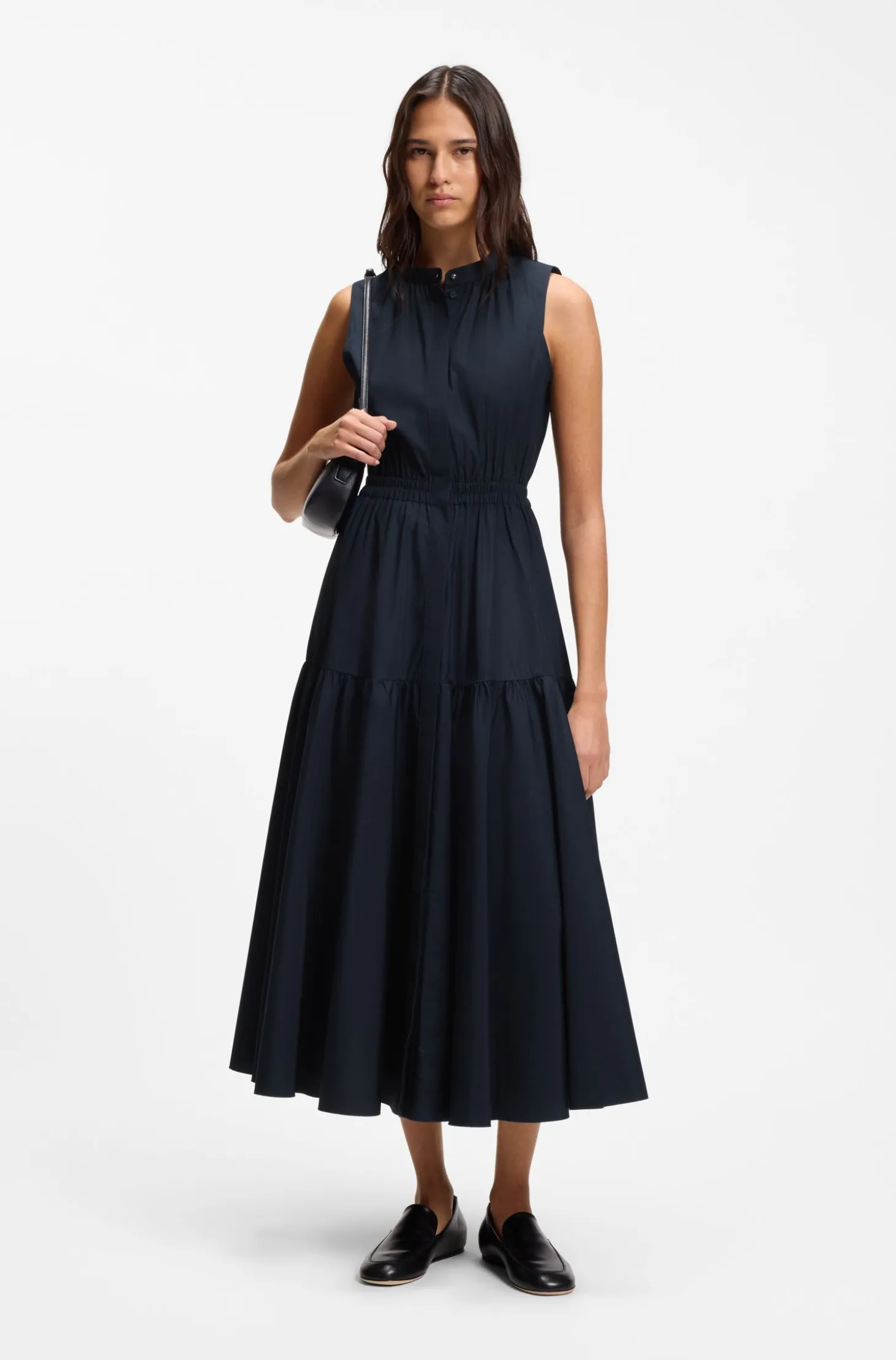 Ärmelloses Kleid aus Baumwoll-Popeline
