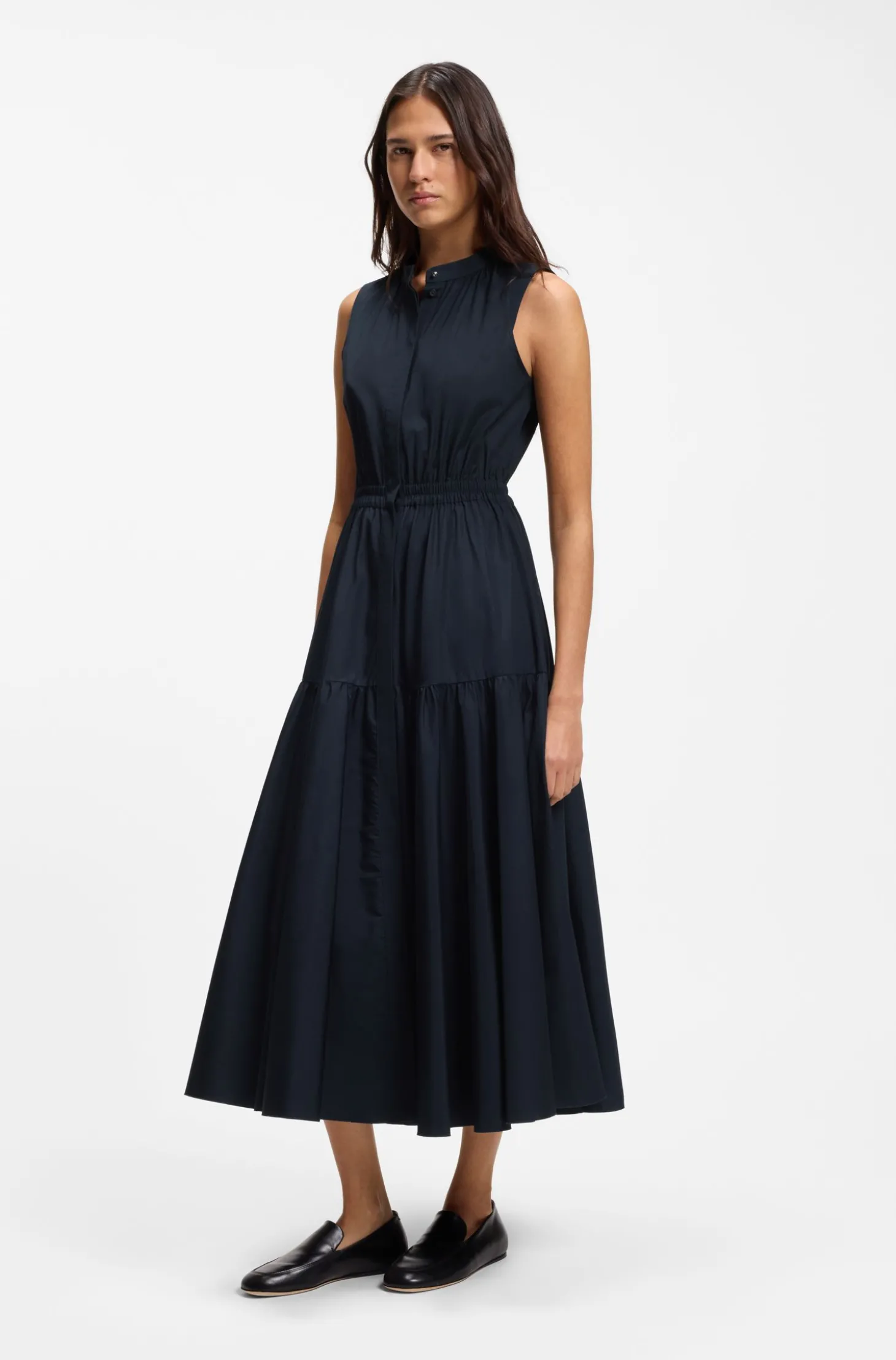 Ärmelloses Kleid aus Baumwoll-Popeline