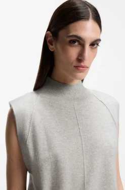 Ärmelloses Stricktop aus Kaschmir mit Schulter-Patches