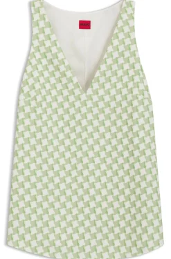 Ärmelloses Top mit geometrischem Print und Pailletten