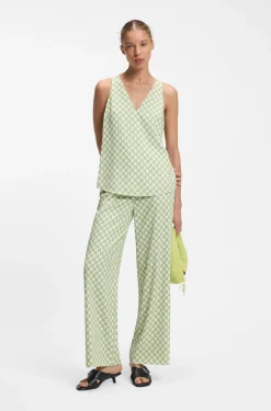 Ärmelloses Top mit geometrischem Print und Pailletten