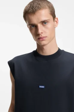 Ärmelloses T-Shirt aus Baumwolle mit Logo-Patch