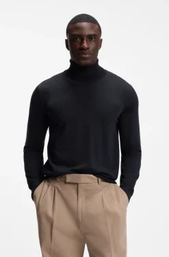 Rollkragenpullover aus extrafeiner Merinowolle