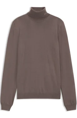 Rollkragenpullover aus Merinowolle mit Logo-Stickerei