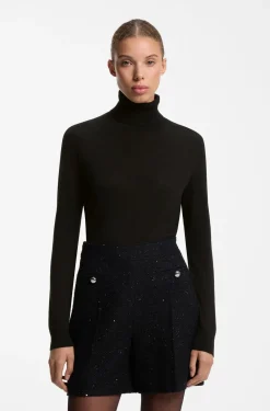 Rollkragenpullover aus Woll-Mix mit Kaschmir