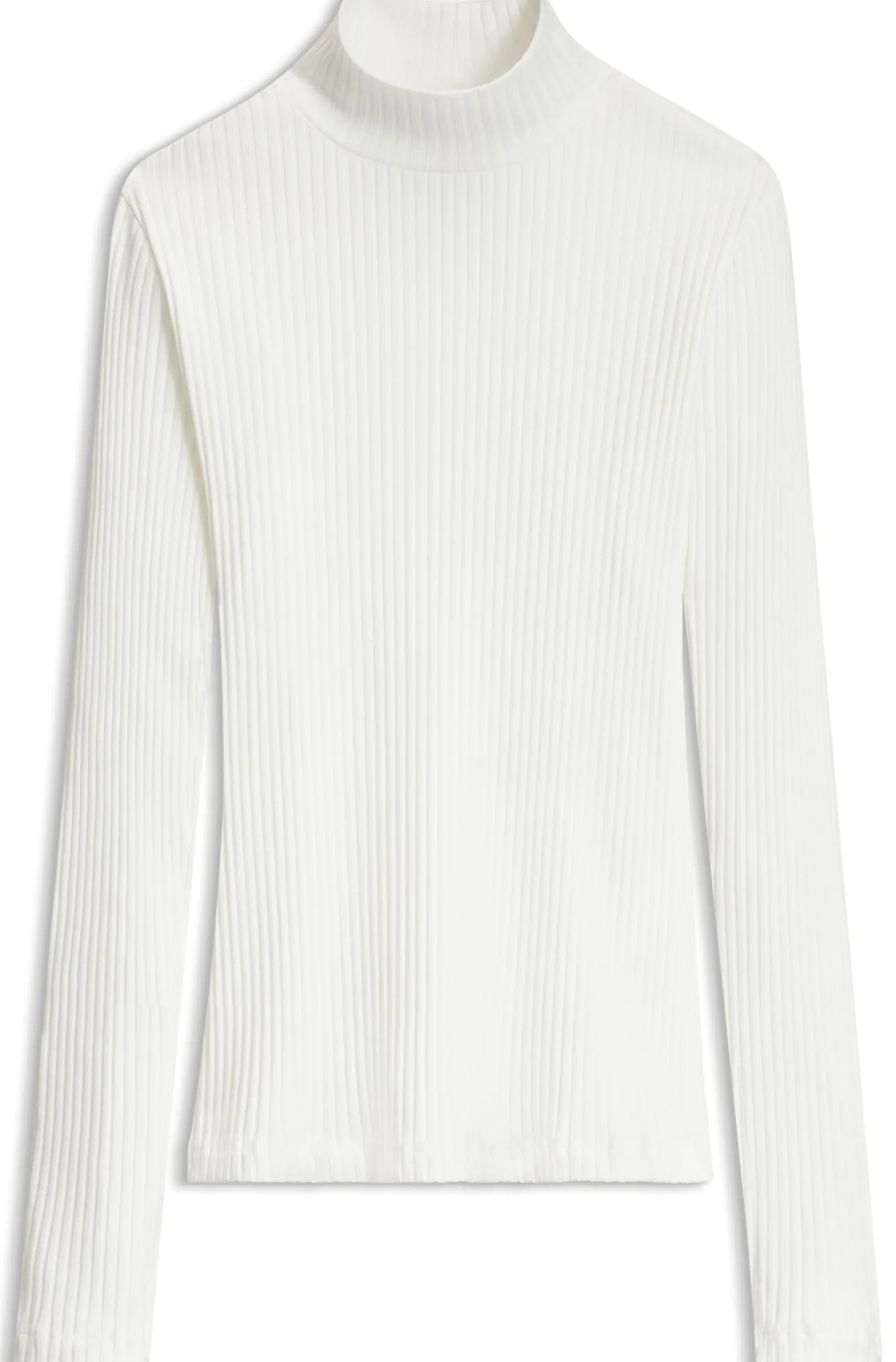 Rollkragentop aus geripptem Stretch-Jersey mit metallenem Logo