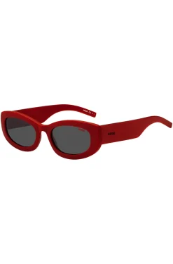 Rote Sonnenbrille mit Logo-Bügeln