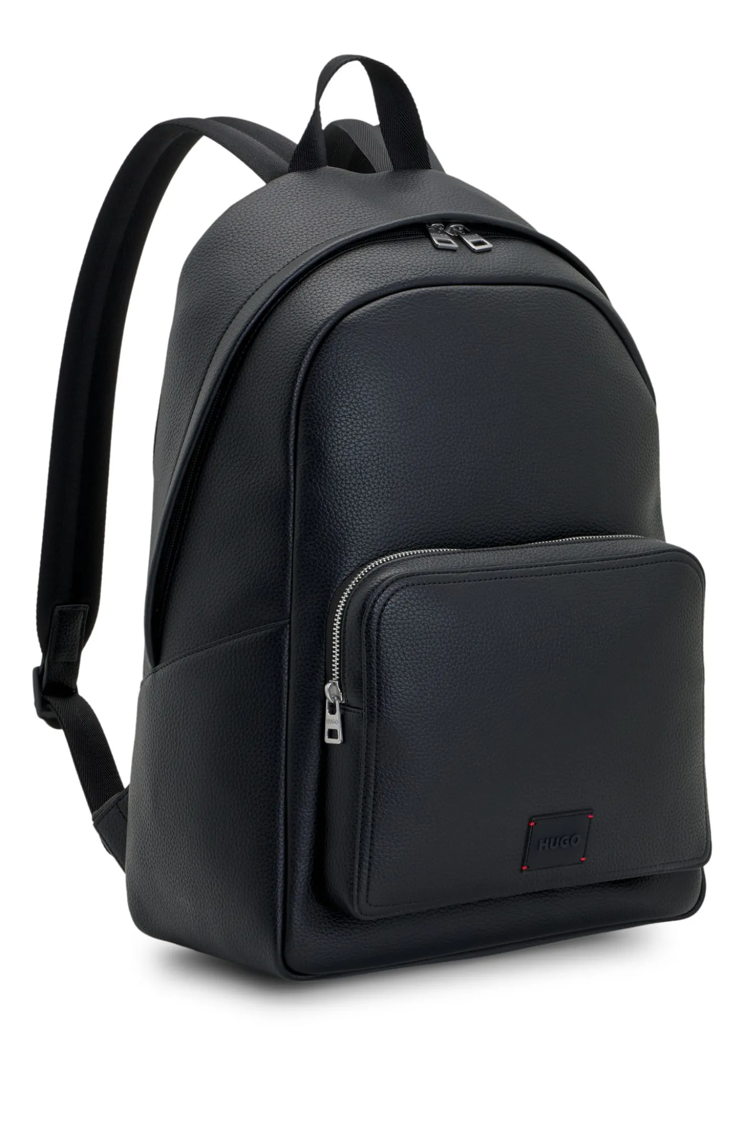 Rucksack aus Kunstleder mit geprägtem Logo-Patch