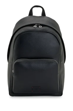 Rucksack aus Kunstleder mit geprägtem Logo-Patch
