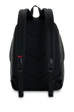 Rucksack aus Kunstleder mit geprägtem Logo-Patch