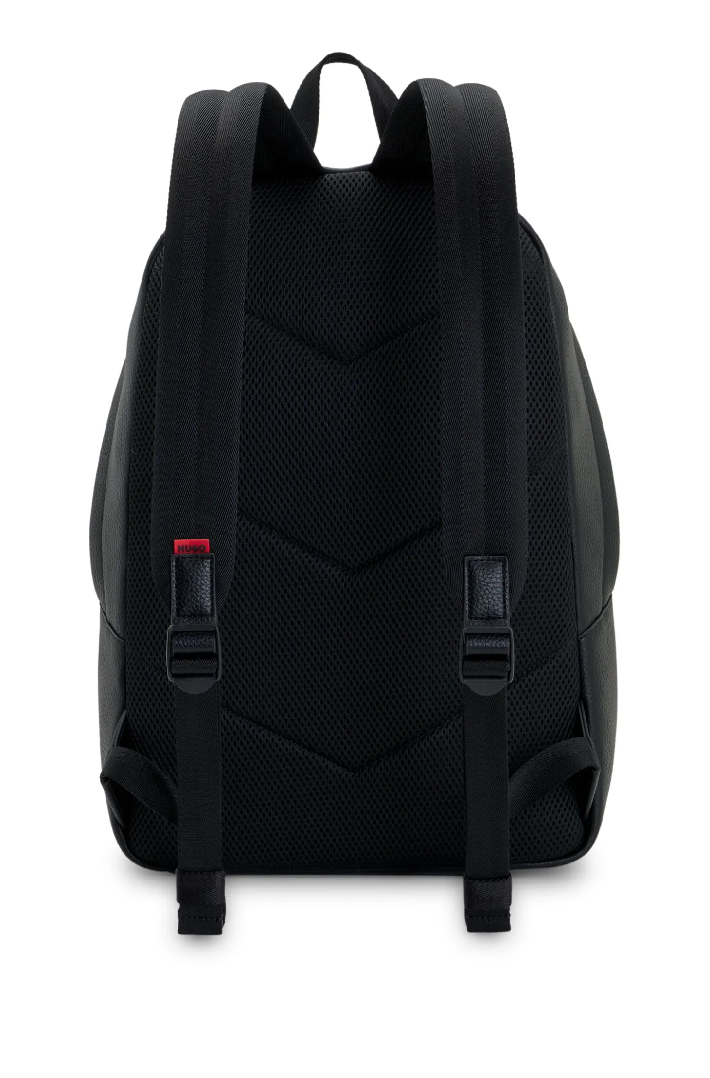 Rucksack aus Kunstleder mit geprägtem Logo-Patch