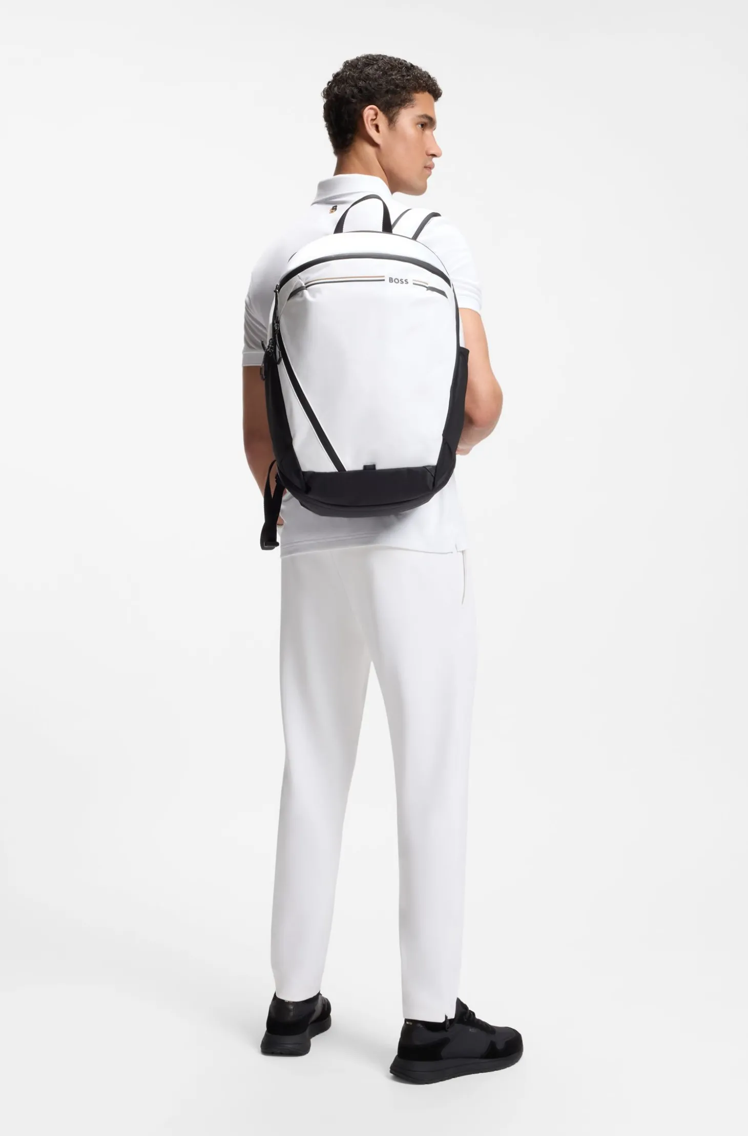 Rucksack aus strukturiertem Gewebe mit Logo und Signature-Streifen
