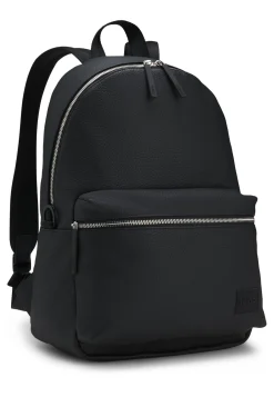 Rucksack mit Reißverschluss und Logo-Aufnäher aus Gummi