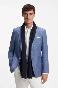 Schal aus Baumwoll-Mix mit Wolle und Monogramm-Muster