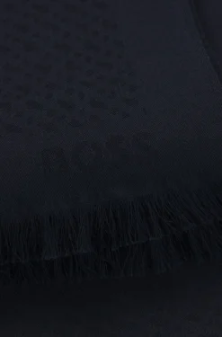Schal aus Baumwoll-Mix mit Wolle und Monogramm-Muster