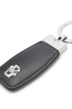 Schlüsselanhänger aus Leder mit Double-B-Monogramm aus Chrom