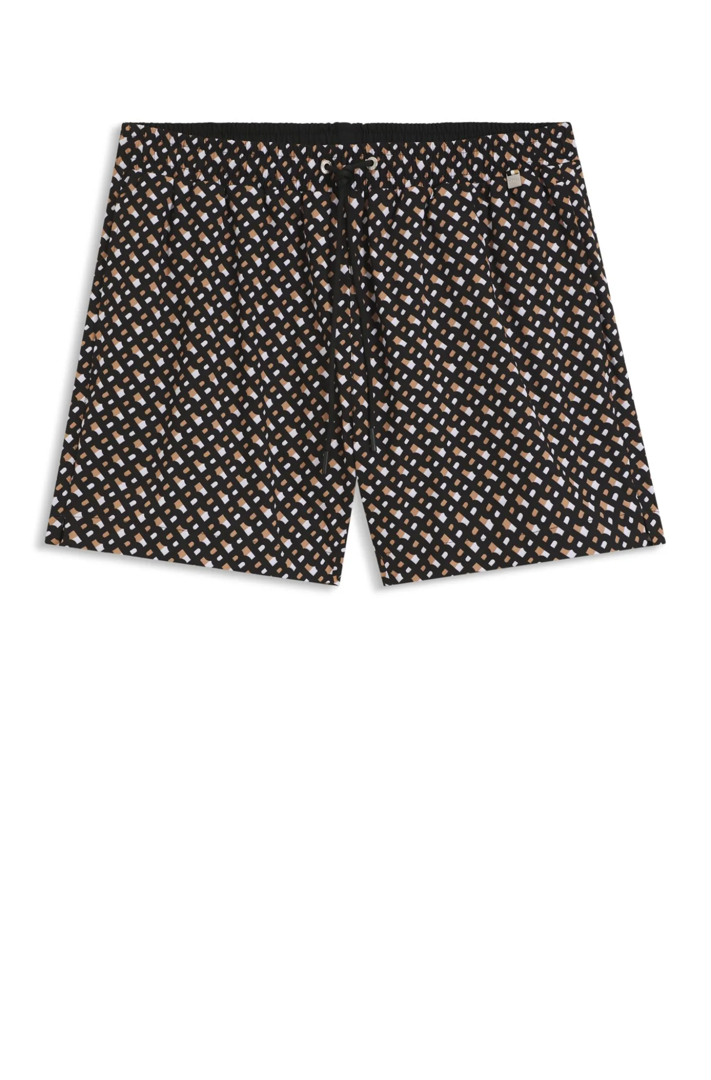 Schnell trocknende Badeshorts mit durchgehendem Innenfutter und Monogramm-Print