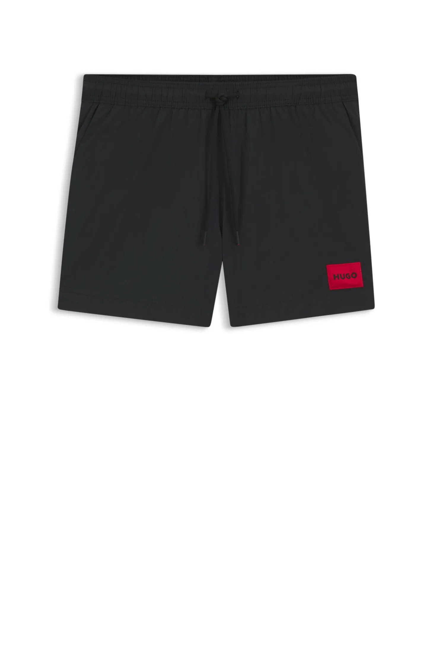 Schnell trocknende Badeshorts mit rotem Logo-Label
