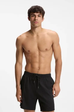 Schnell trocknende Badeshorts aus elastischem Seersucker-Gewebe
