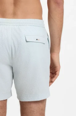 Schnell trocknende Badeshorts aus elastischem Seersucker-Gewebe