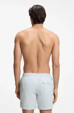 Schnell trocknende Badeshorts aus elastischem Seersucker-Gewebe
