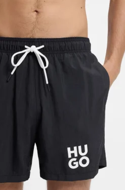 Schnell trocknende Badeshorts mit Stacked-Logo-Print