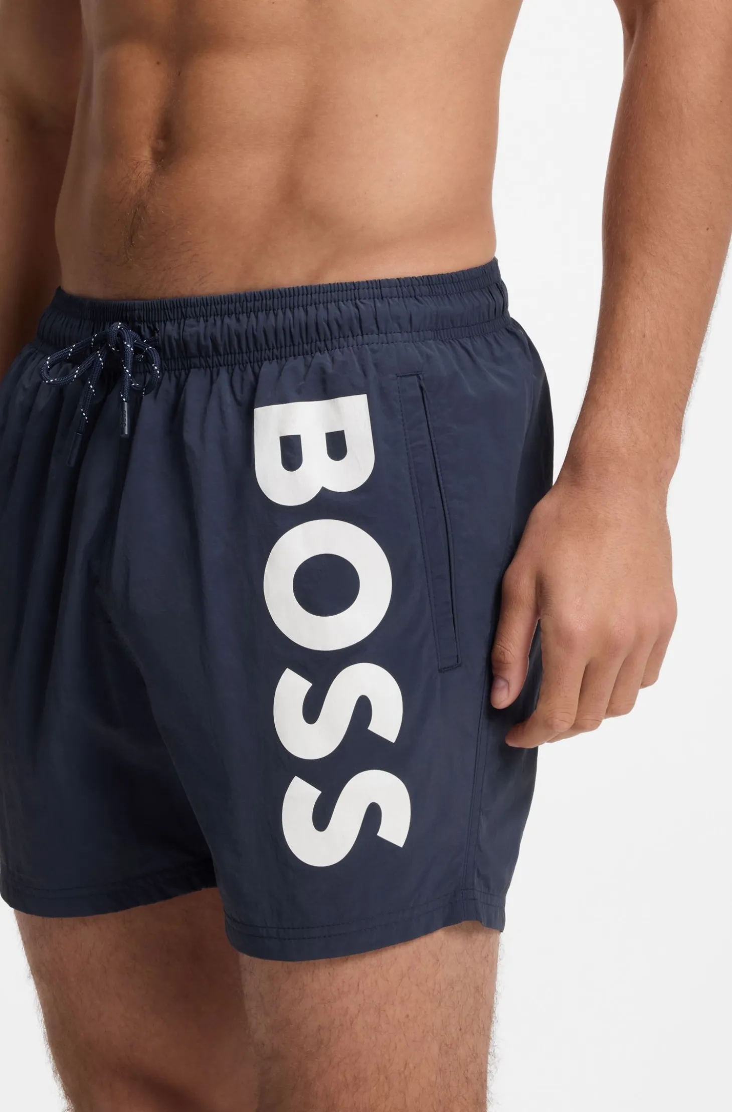 Schnell trocknende Badeshorts mit aufgedrucktem Logo