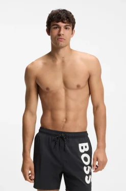 Schnell trocknende Badeshorts mit aufgedrucktem Logo