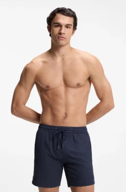 Schnell trocknende Badeshorts aus elastischem Seersucker-Gewebe